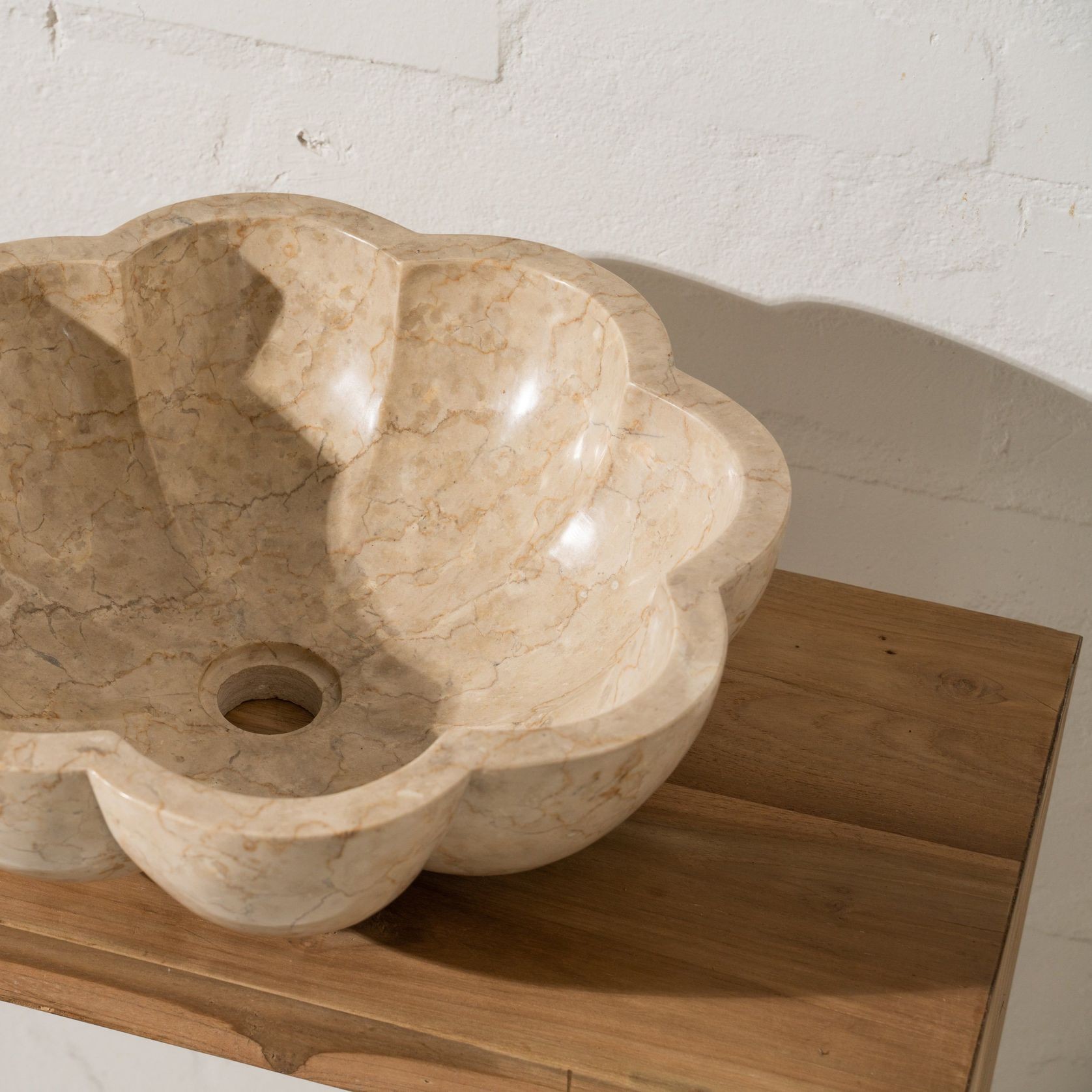 Seren Travertine Petal Basin gallery detail image