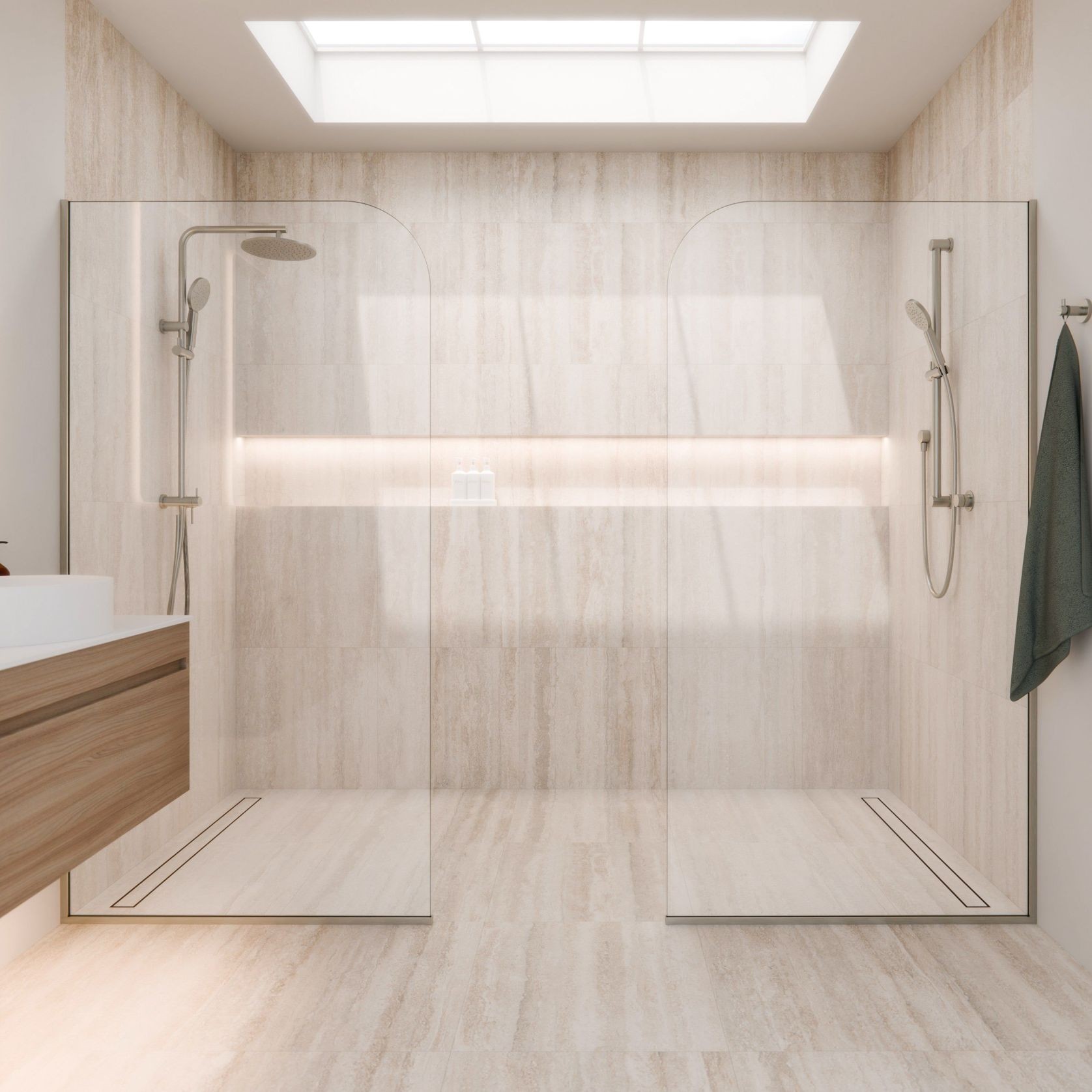 Code Pillar Shower Screen Glass Range | 1050MM gallery detail image