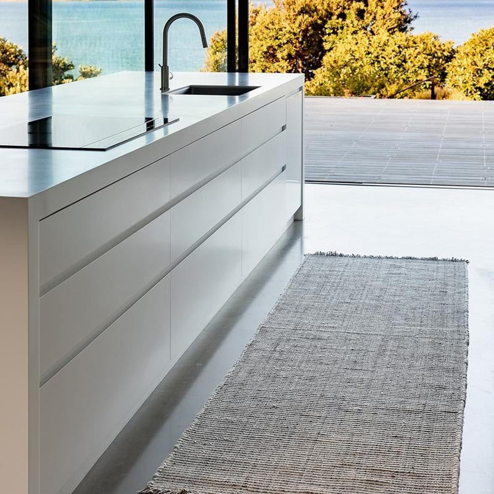 Baya Rhodes Floor Runner - Slate | Indoor or Outdoor gallery detail image