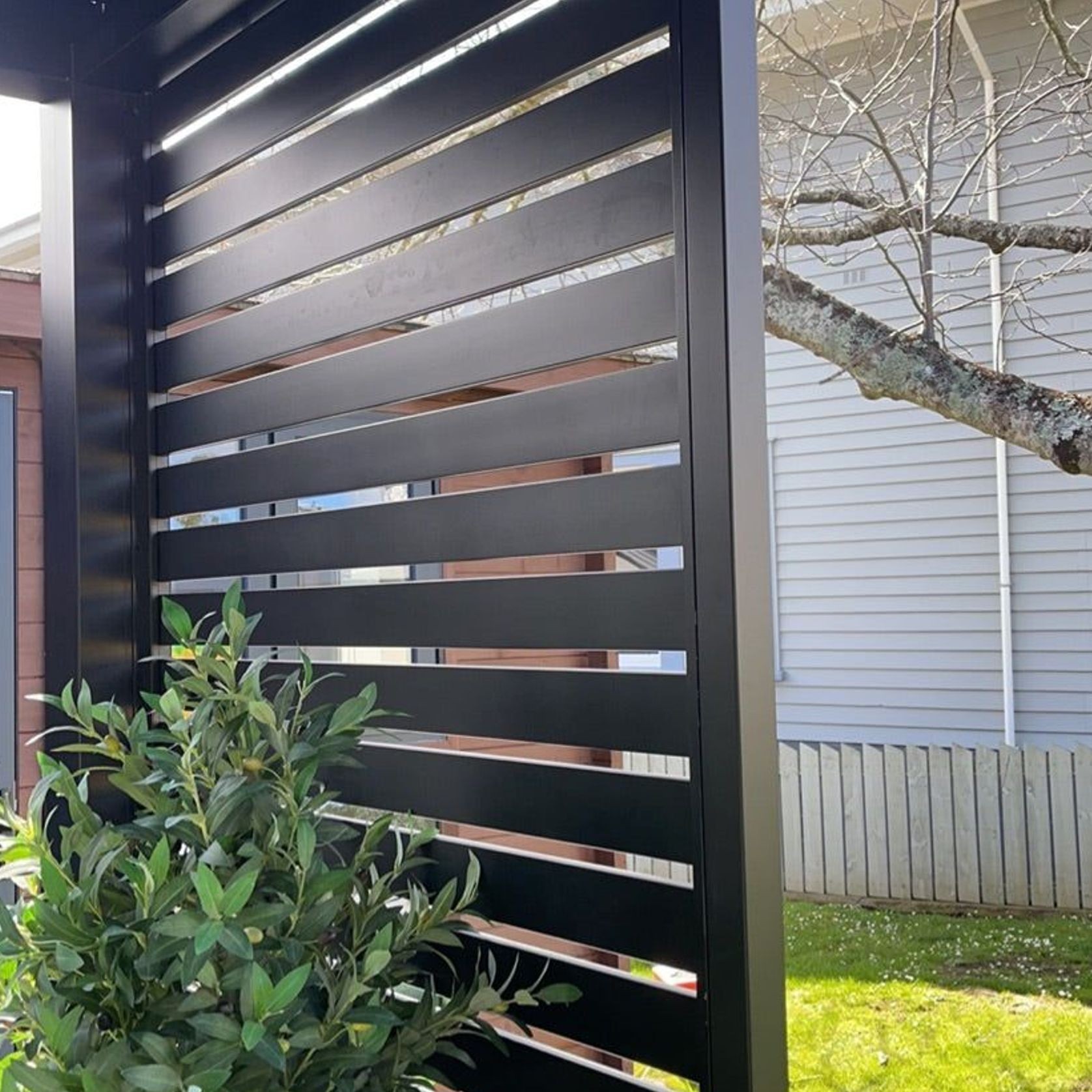 Baltic Wall Mounted Pergola Slatted Privacy Wall gallery detail image