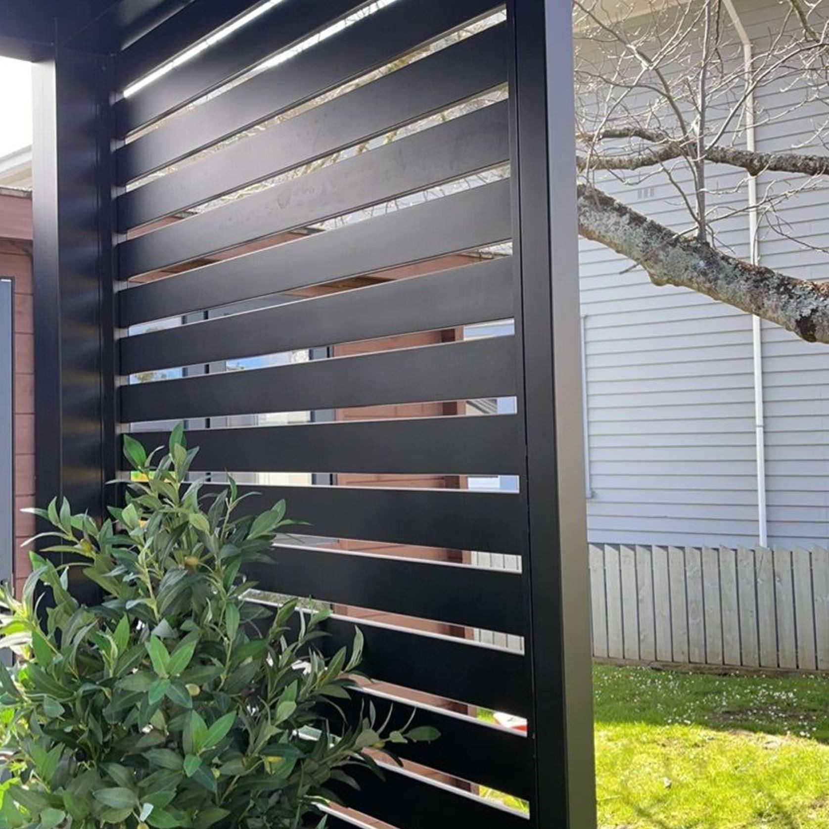 Tasman Wall Mounted Pergola Slatted Privacy Wall gallery detail image