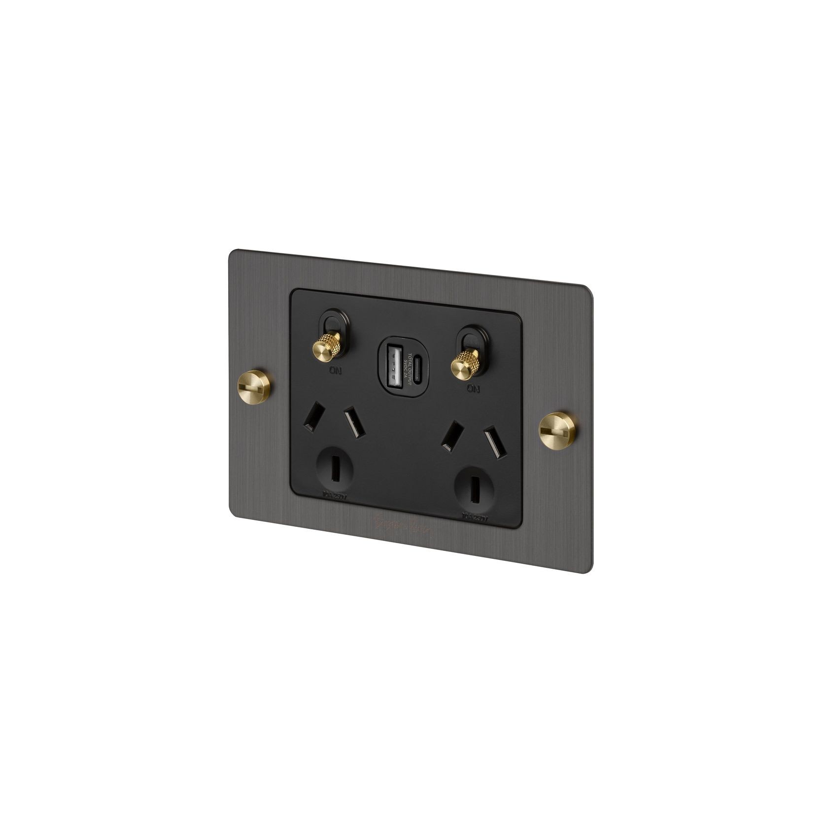 2 Gang GPO Socket Switch + Single USB A + C gallery detail image