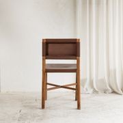 Soren Leather Dining Chair - Chocolate gallery detail image