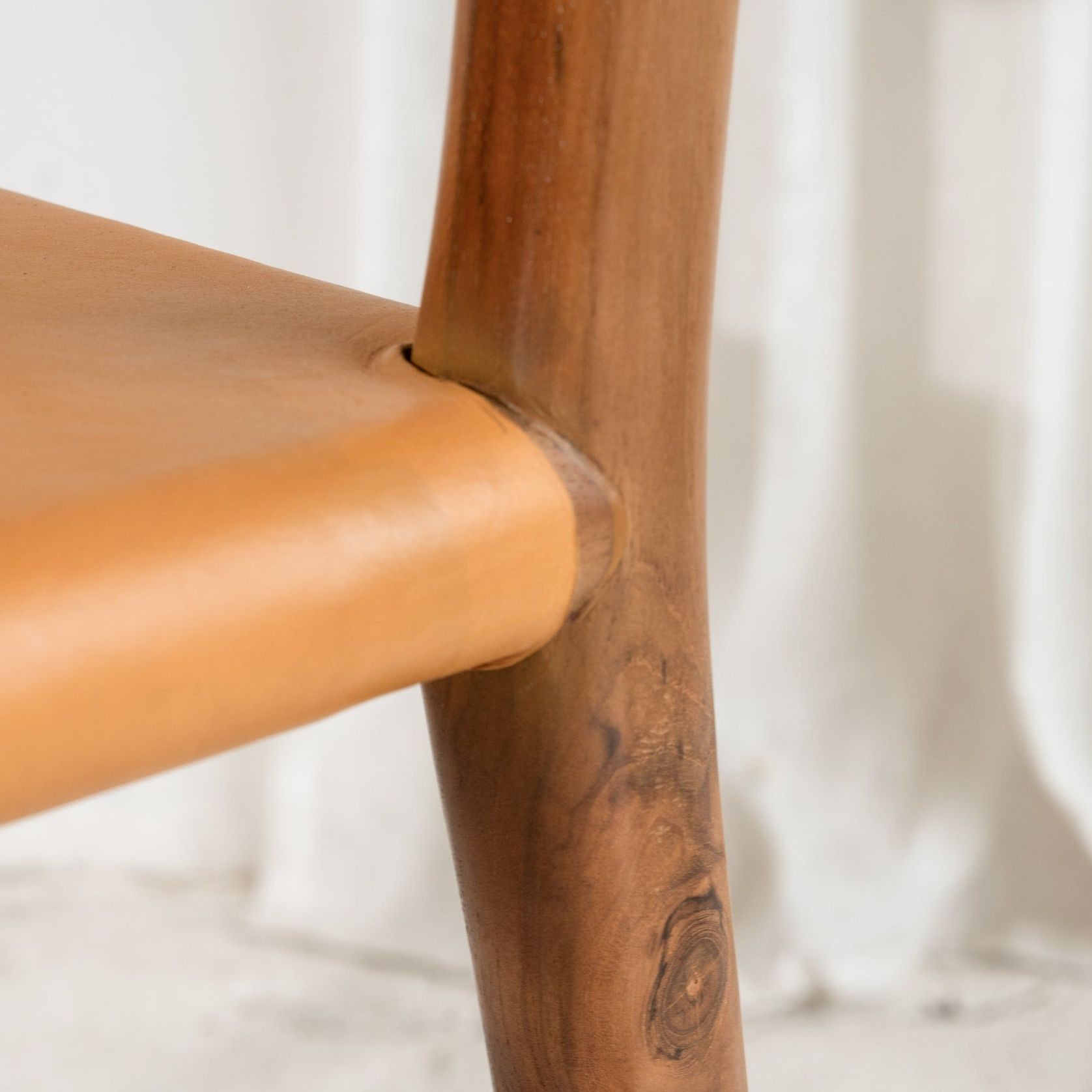 Soren Leather Dining Chair - Mustard gallery detail image