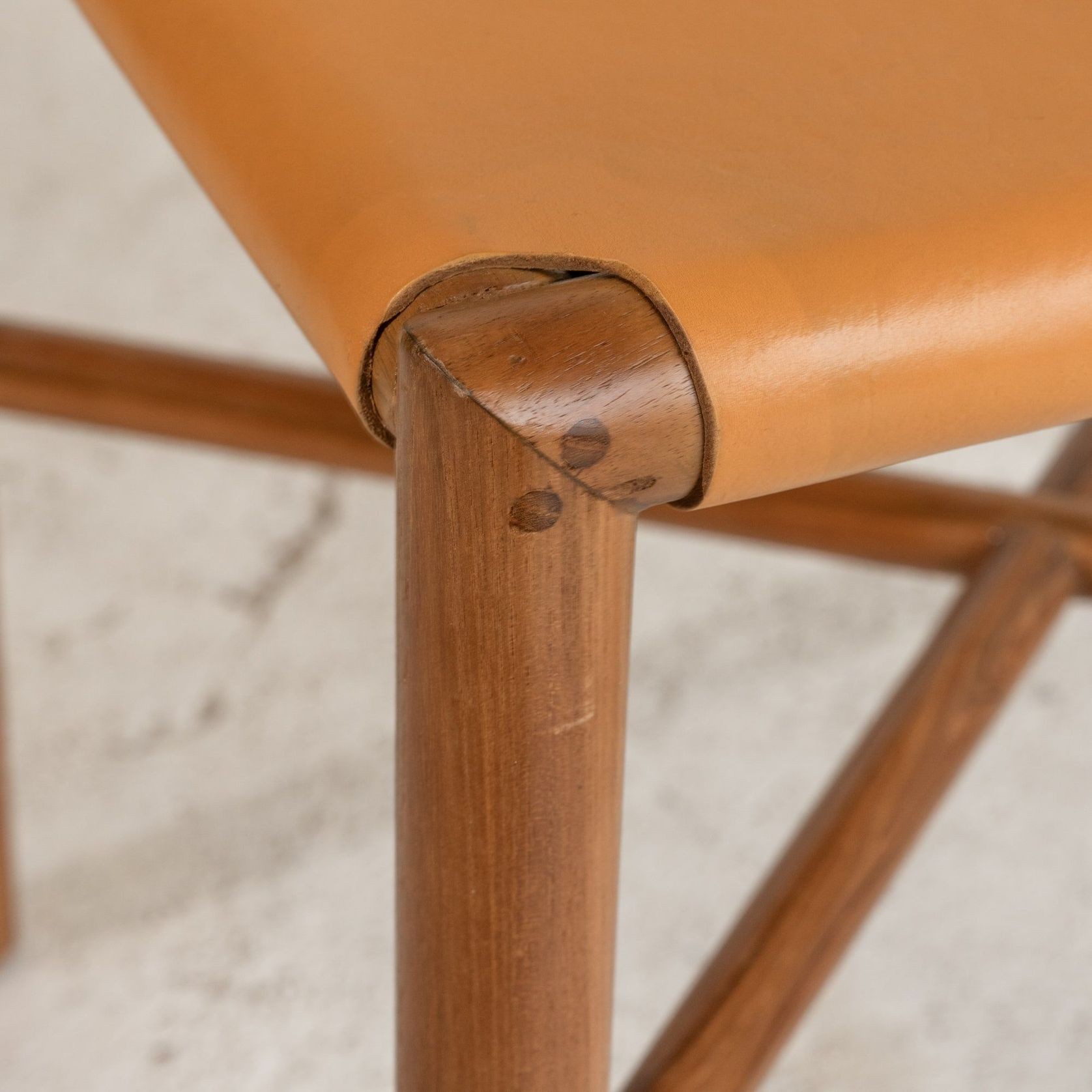 Soren Leather Dining Chair - Mustard gallery detail image