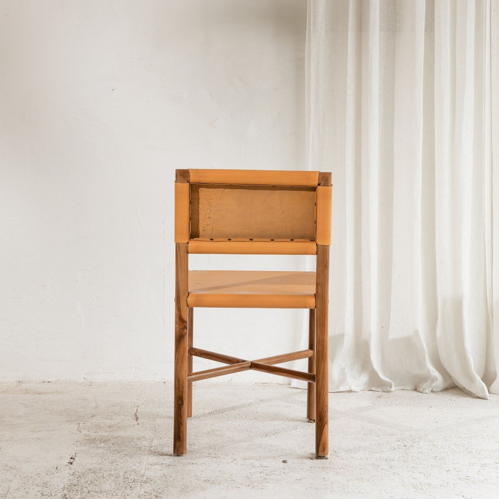 Soren Leather Dining Chair - Mustard gallery detail image