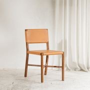 Soren Leather Dining Chair - Mustard gallery detail image