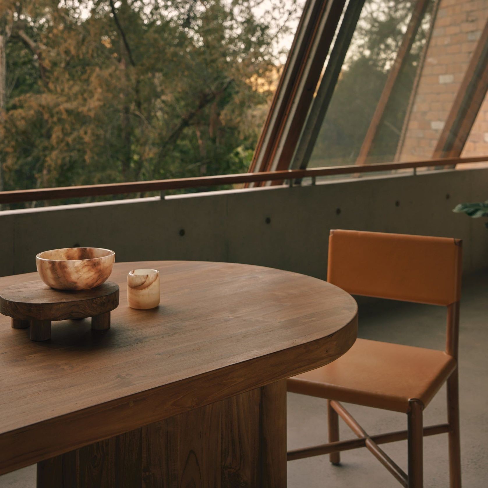 Soren Leather Dining Chair - Mustard gallery detail image