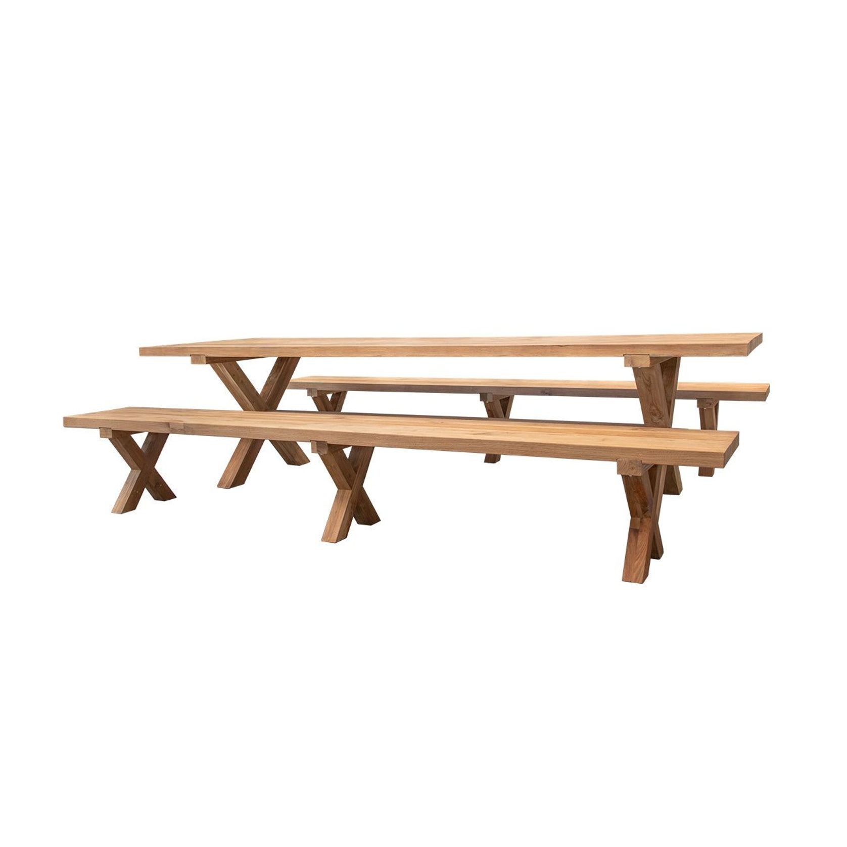 Sovereign Teak X-leg Dining Set-3PCS gallery detail image