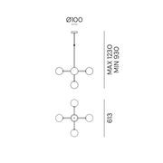 Molecola 5lt Pendant Light gallery detail image