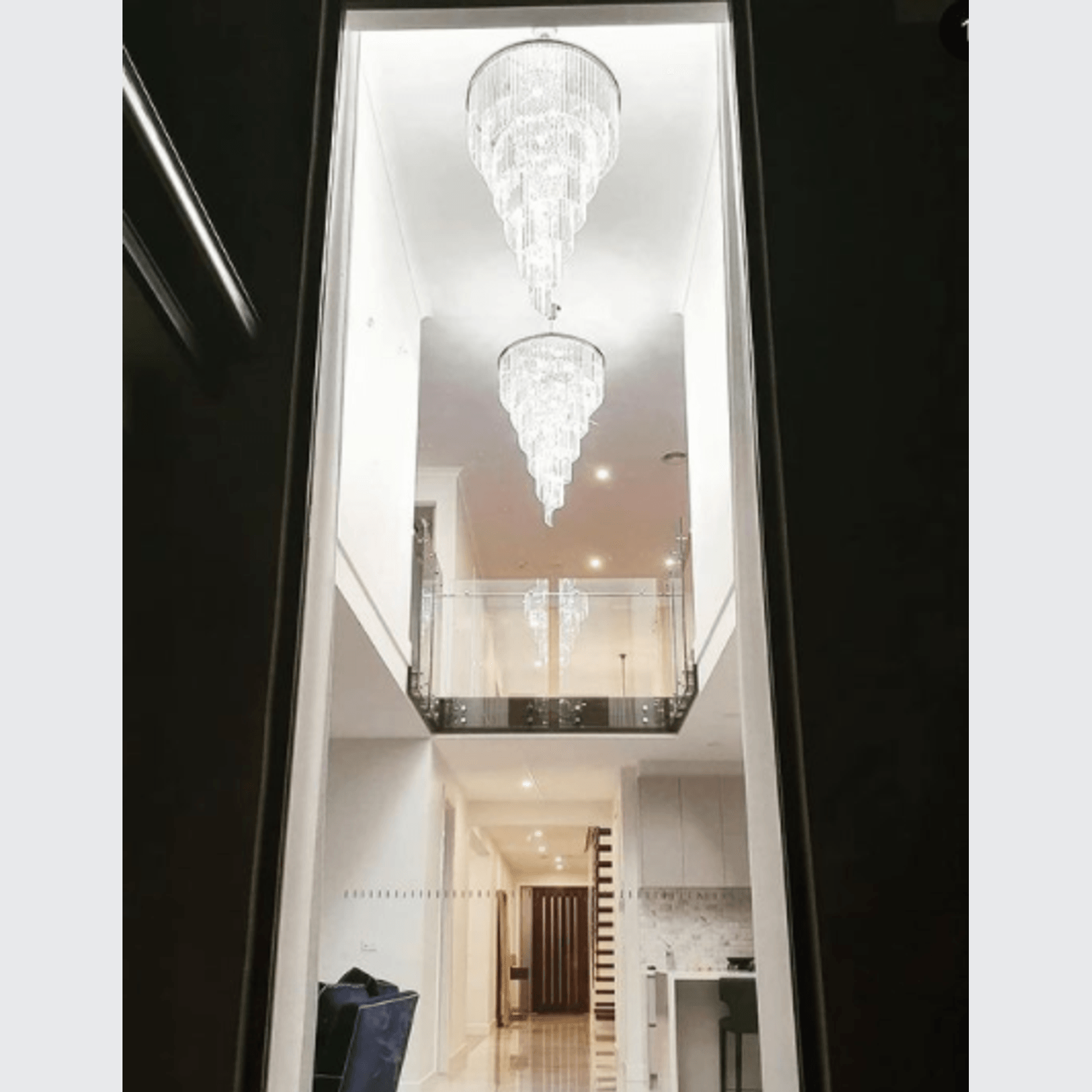 NewYork Oasis Spiral Chandelier - Chrome - W:80cm gallery detail image