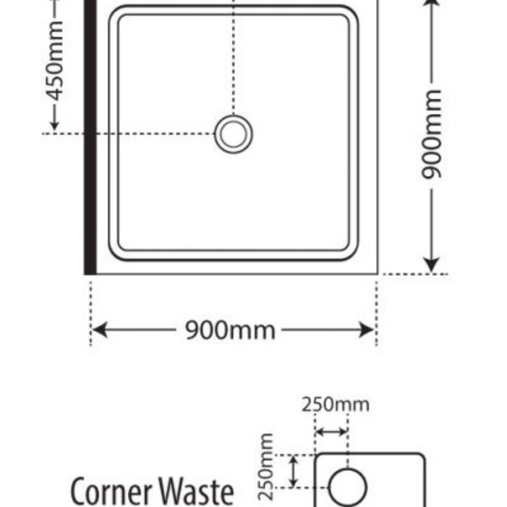 Adjustable Frameless Pivot Square 900 gallery detail image