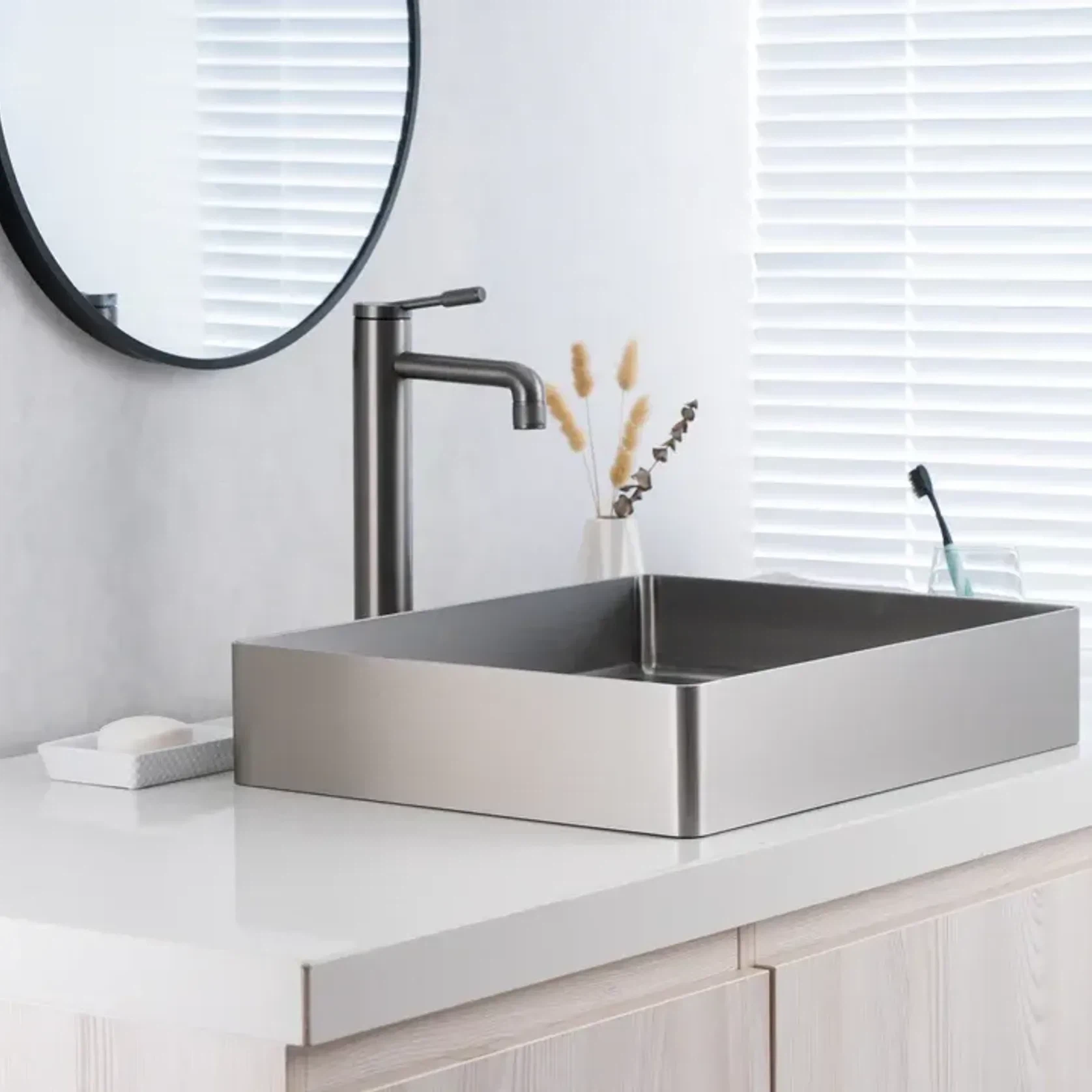 Stainless Steel Rectangular Basin – Bathroom Sink gallery detail image