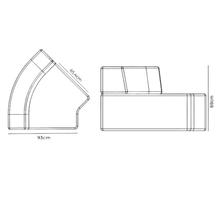 Stretch Angled Corner Module - Corduroy Cocoa gallery detail image