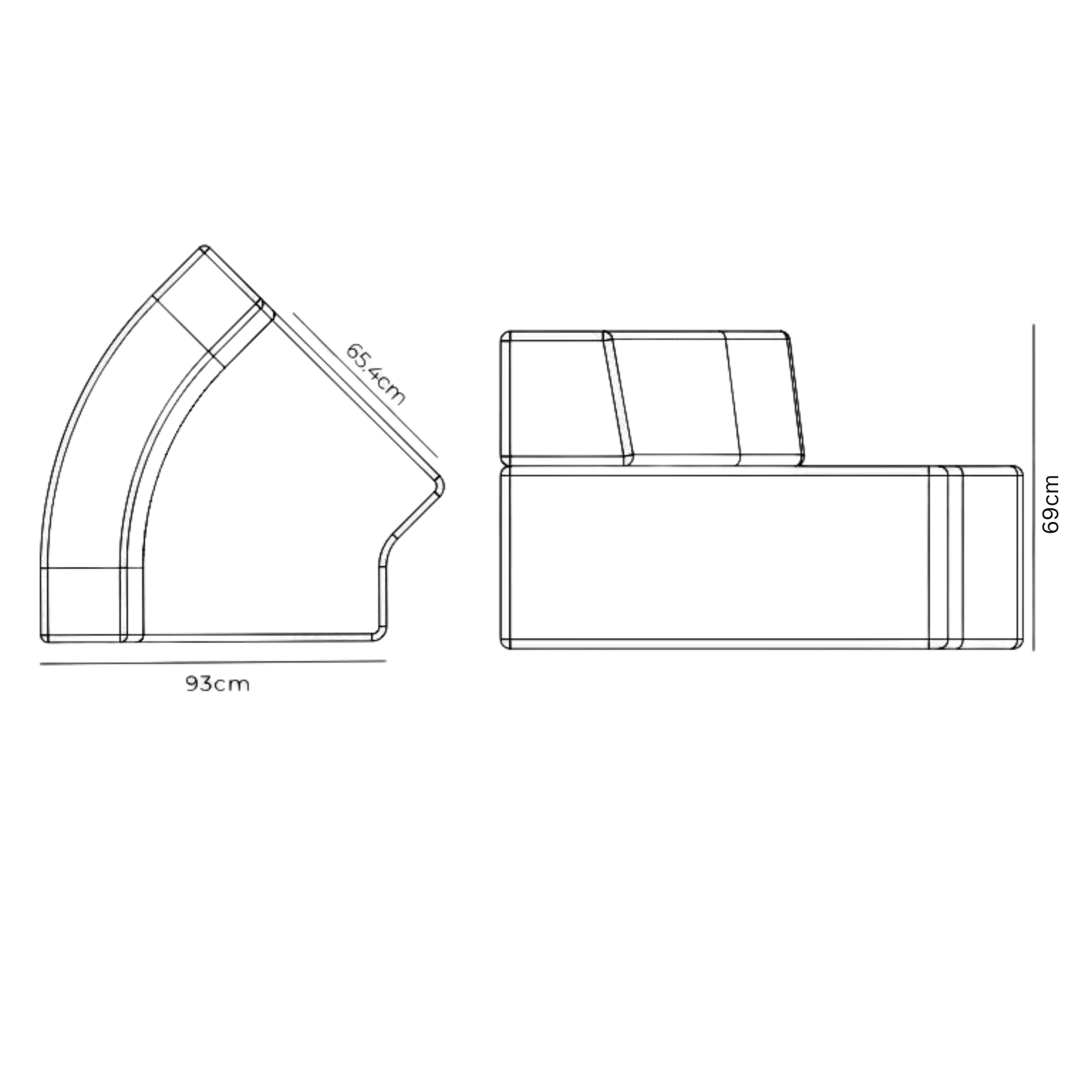 Stretch Angled Corner Module - Corduroy Cocoa gallery detail image