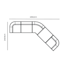 Stretch Large Angled Gap Sofa - Fossil Eucalyptus gallery detail image