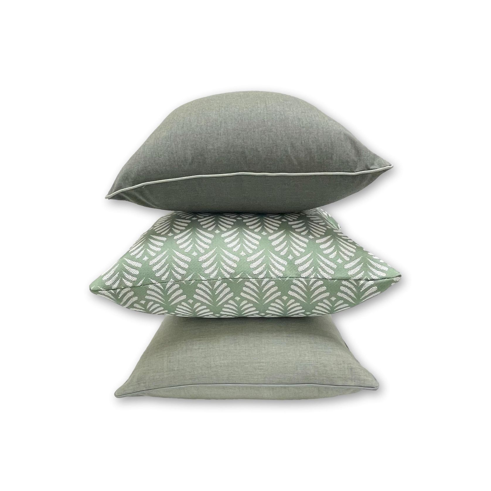 Sunbrella Cast in Sage with Piping gallery detail image