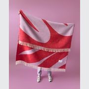 Maison Deux Swirl Lilac Scarlet | Large Reversible Wool Throw gallery detail image