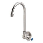 Stainless Steel Single Wall Mount Body with Single Control and Gooseneck Swivel Spout gallery detail image