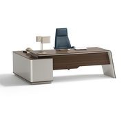 ANDERS Executive Desk Reversible Return 2.4M - Australian Gold Oak & Beige gallery detail image