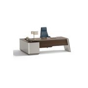 ANDERS Executive Desk Reversible Return 2.4M - Australian Gold Oak & Beige gallery detail image