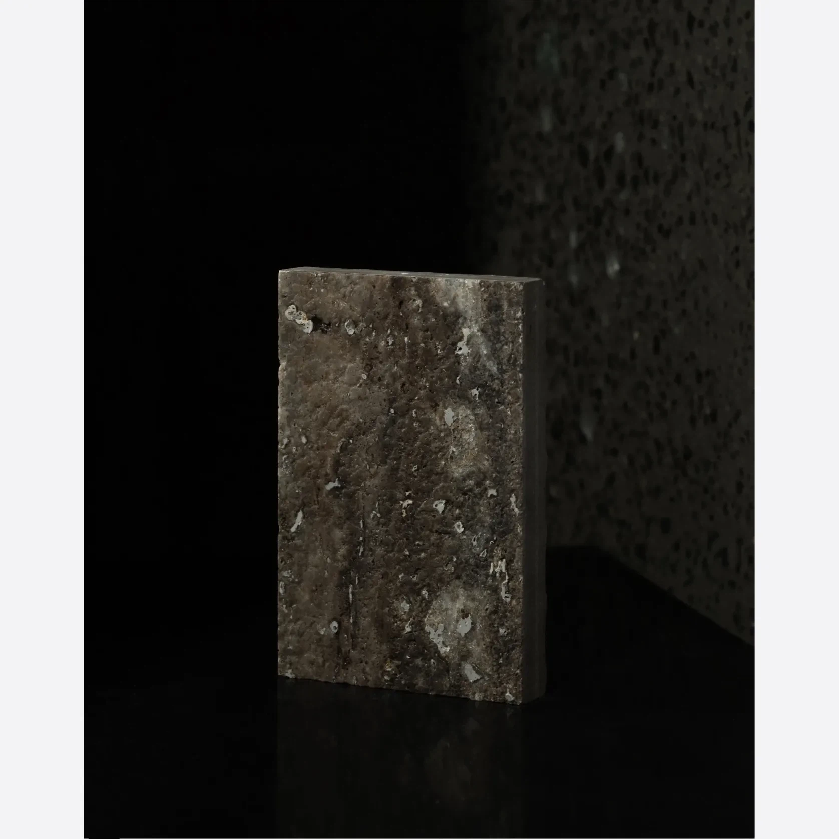 Titanium Leathered Travertine Porcelia gallery detail image