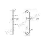 Iver Sarlat Lever on Shouldered Backplate Euro 250mm x 48mm Polished Brass 10212E85 gallery detail image