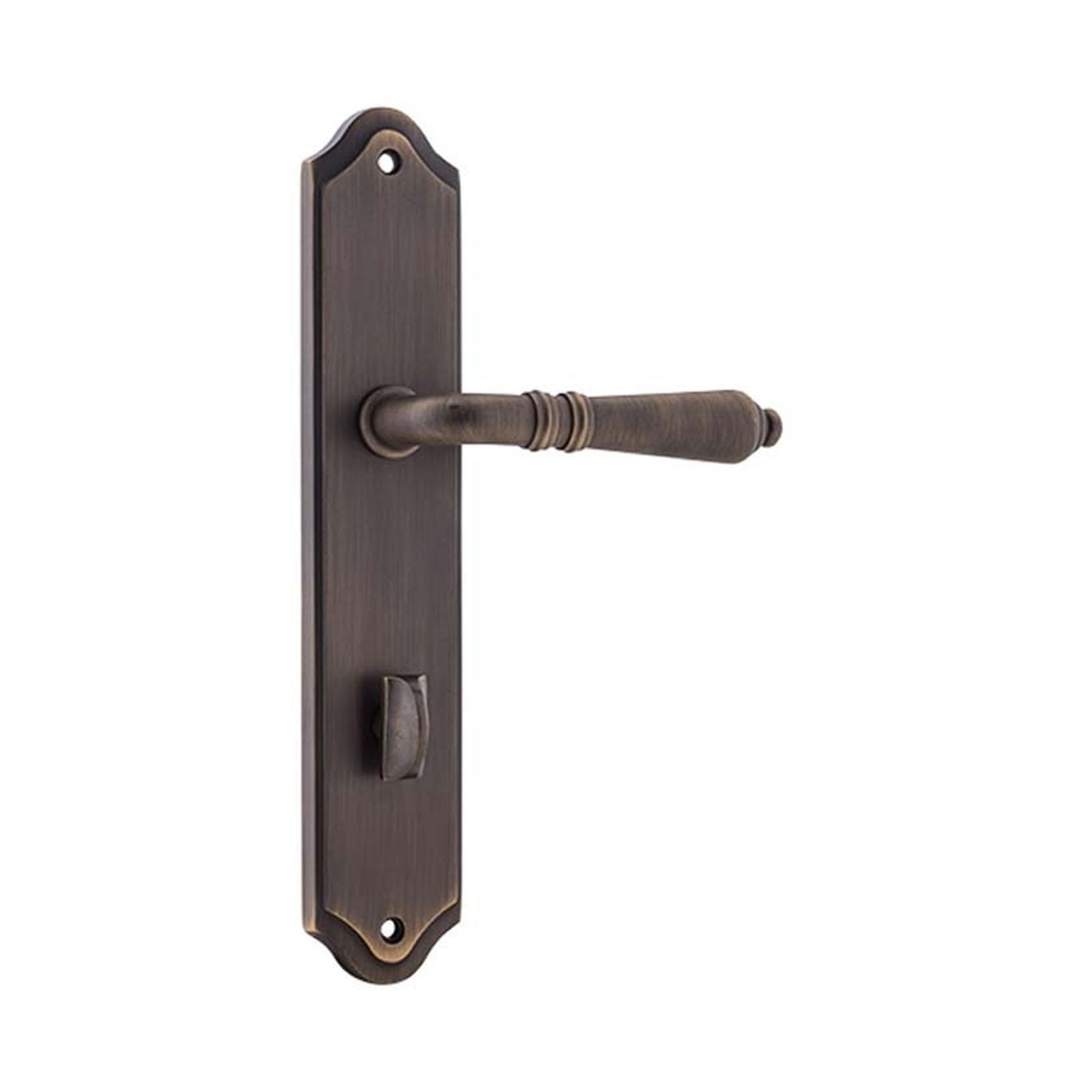 Iver Sarlat Lever on Shouldered Backplate Privacy Signature Brass 10712P85 gallery detail image