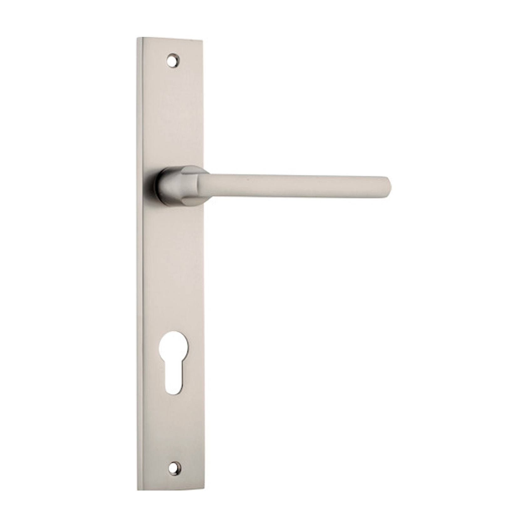Iver Baltimore Lever on Rectangular Backplate Euro 85mm Satin Nickel 14702E85 - Customise to your needs gallery detail image