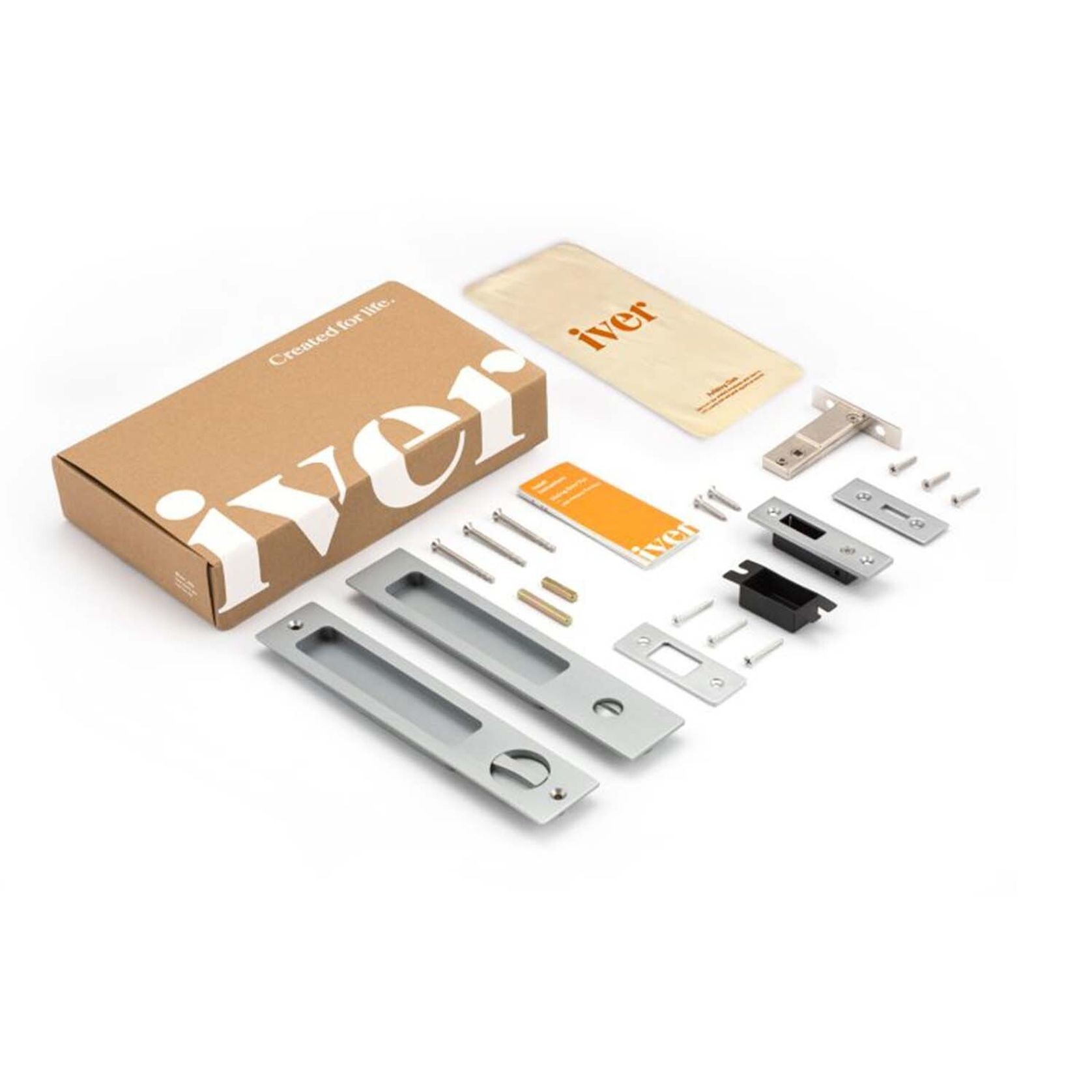 Iver Rectangular Flush Pull Privacy Set Matt Black for Sliding Doors 21413P *Pair* gallery detail image