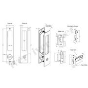 Iver Rectangular Flush Pull Privacy Set Brushed Chrome for Sliding Doors 21415P *Pair* gallery detail image