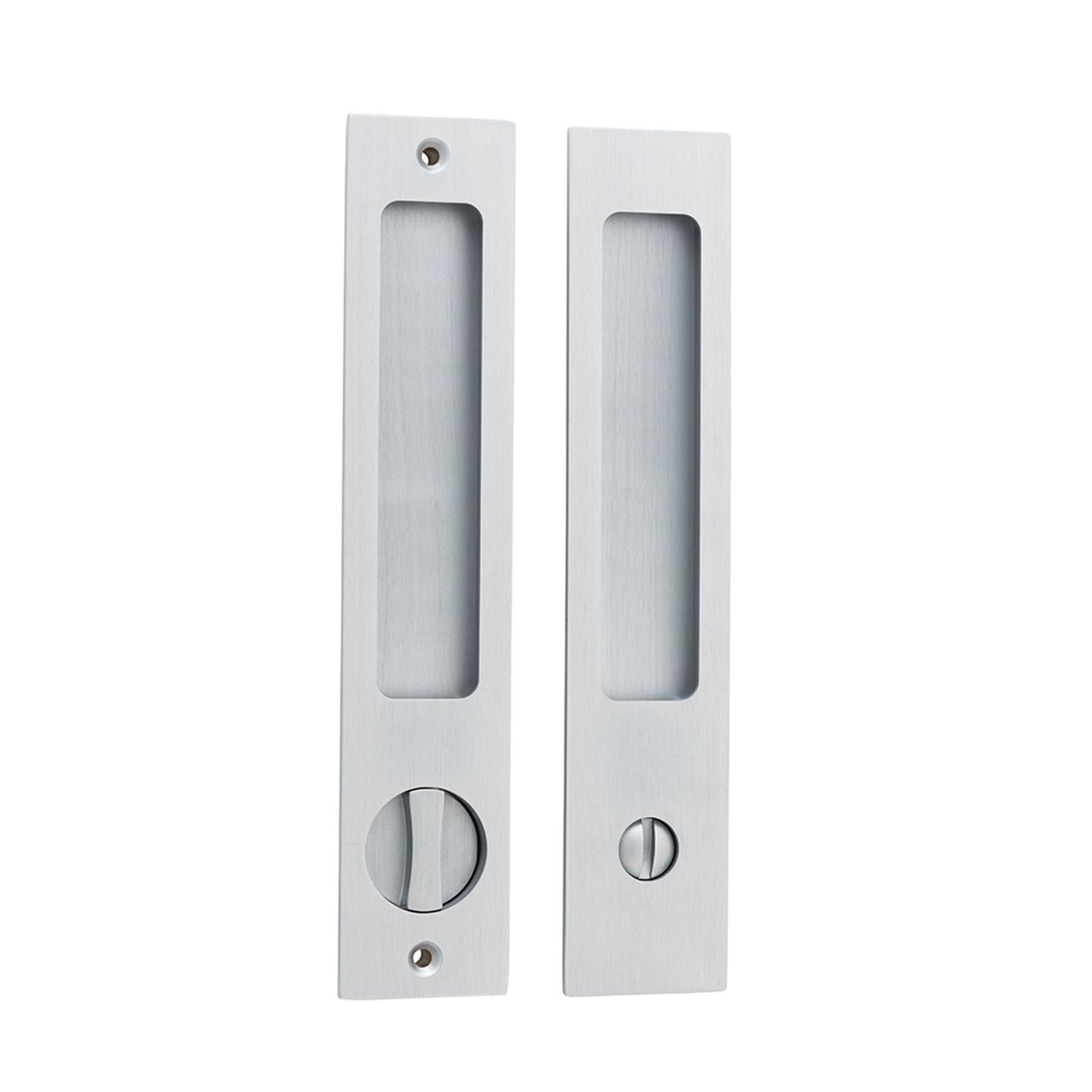 Iver Rectangular Flush Pull Privacy Set Brushed Chrome for Sliding Doors 21415P *Pair* gallery detail image