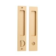 Iver Rectangular Flush Pull Privacy Set Brushed Brass for Sliding Doors 21415P *Pair* gallery detail image