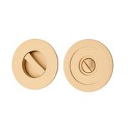 Iver Sliding Door Pull Round Privacy Brushed Brass 21436 *Pair* gallery detail image