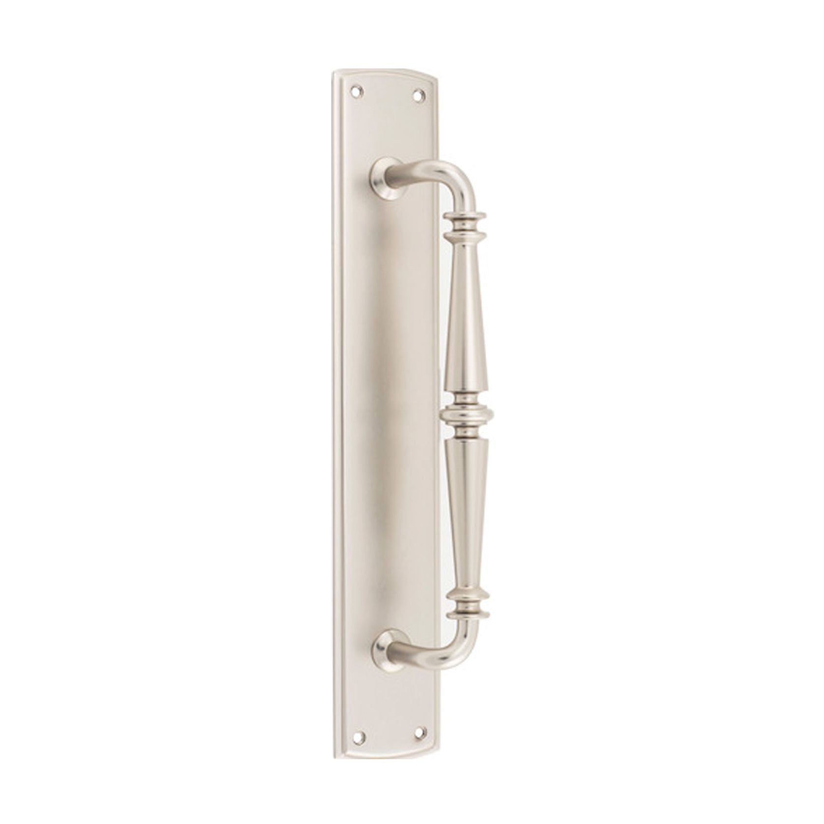 Iver Sarlat Door Pull Handle on Backplate Satin Nickel 380mm x 65mm 9349 gallery detail image