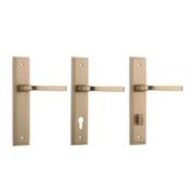 Iver Annecy Door Lever on Stepped Backplate Brushed Brass - Customise to your needs gallery detail image