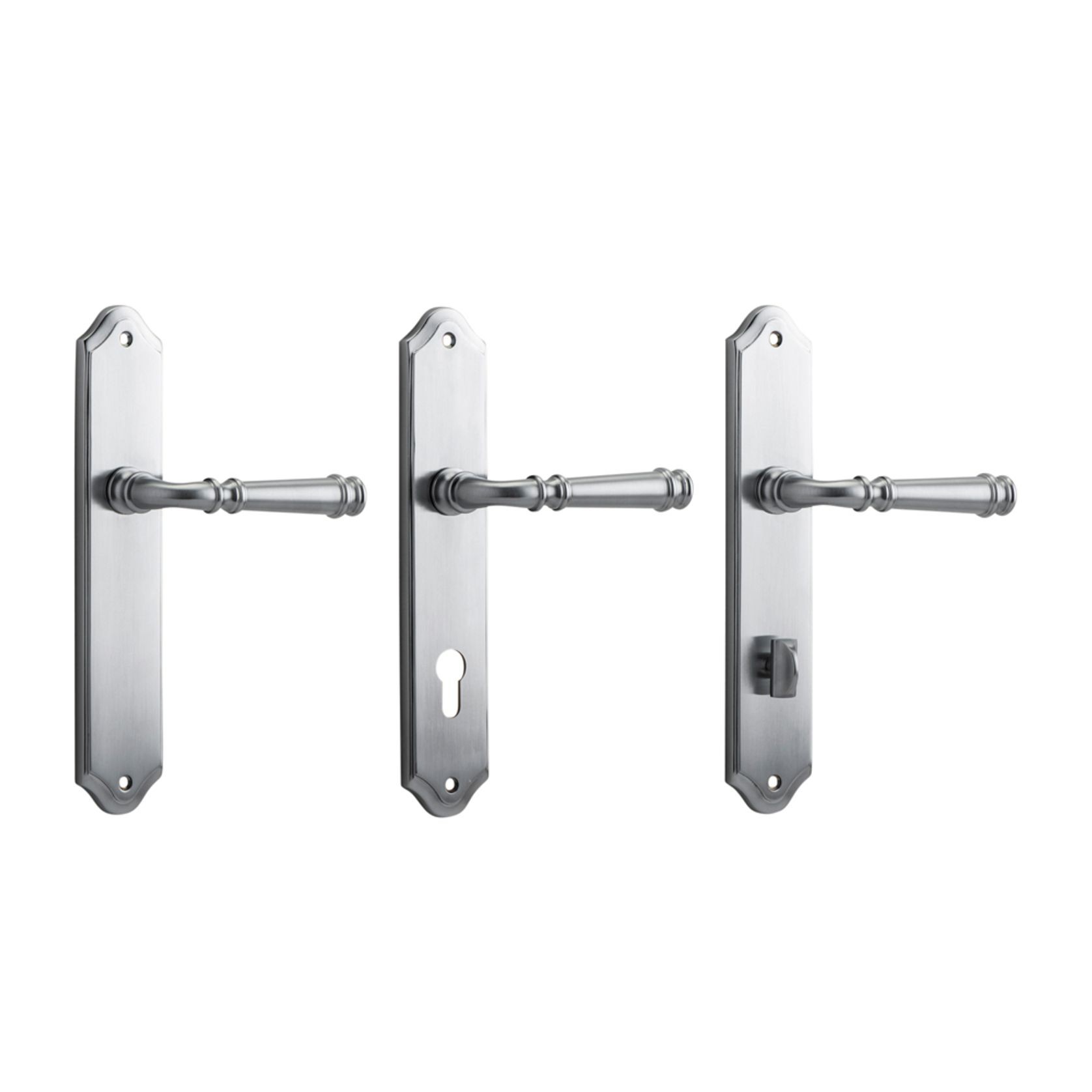 Iver Verona Door Lever on Shouldered Backplate Brushed Chrome - Customise to your needs gallery detail image
