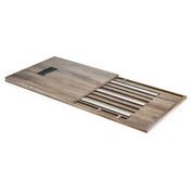 DAXTON Executive Desk with Right Return 2.4M - Warm Oak & Black gallery detail image