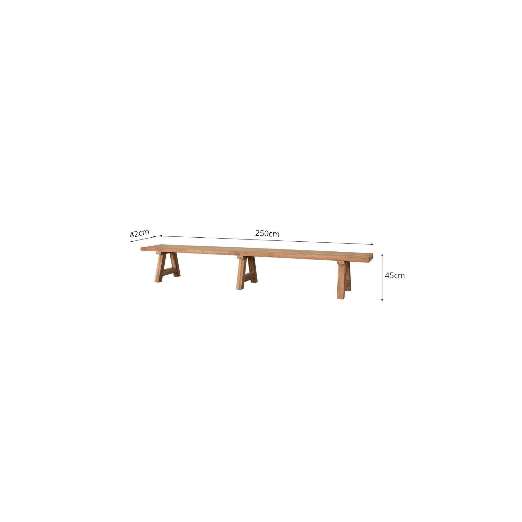 Stalwart Teak A Frame Dining Bench Seat 250cm gallery detail image