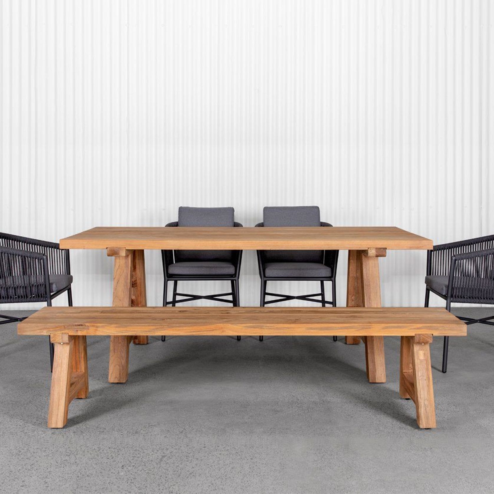 Stalwart Teak A Frame Dining Table 200 X 100cm gallery detail image