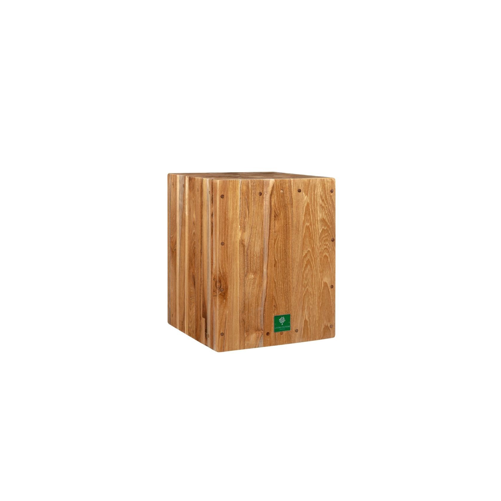 Teak Cube Stool gallery detail image
