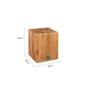 Teak Cube Stool gallery detail image