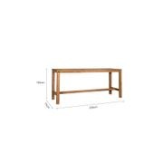 Teak Outdoor Long Bar Leaner Table 250 X 75 X 105cm gallery detail image
