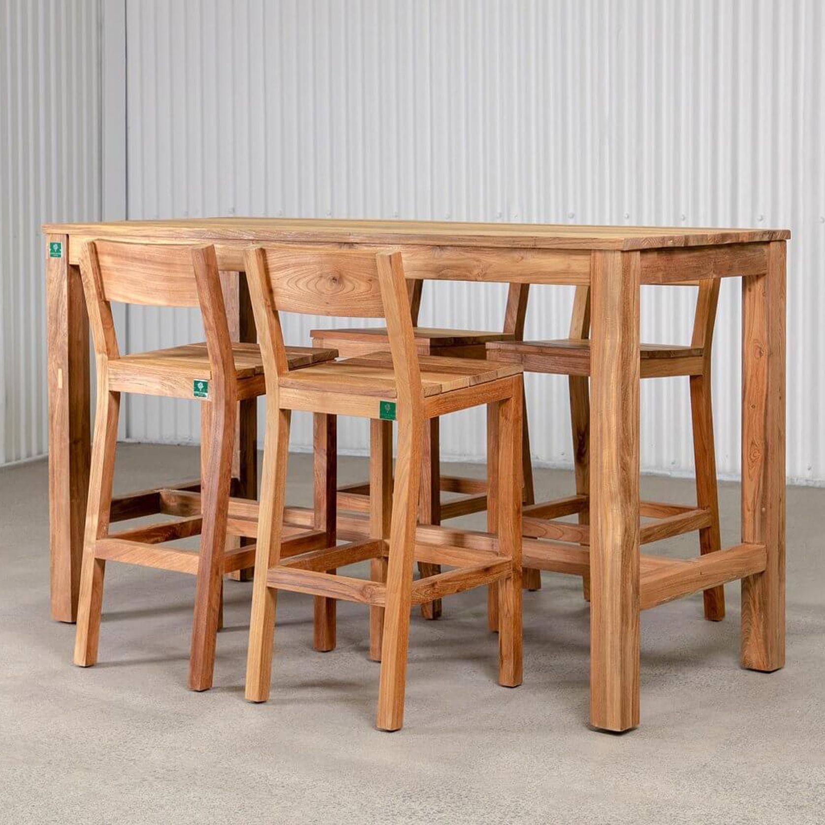 Teak Outdoor Bar Chair gallery detail image