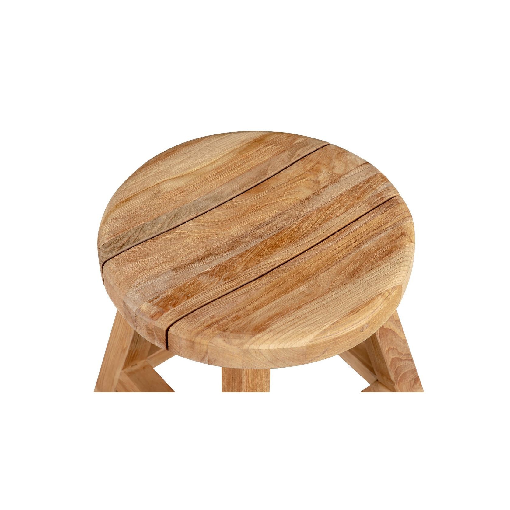 Teak Outdoor Round Stool gallery detail image