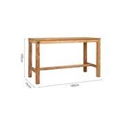 Teak Outdoor Rectangular Bar Leaner Table 180 X 75 X 105cm gallery detail image