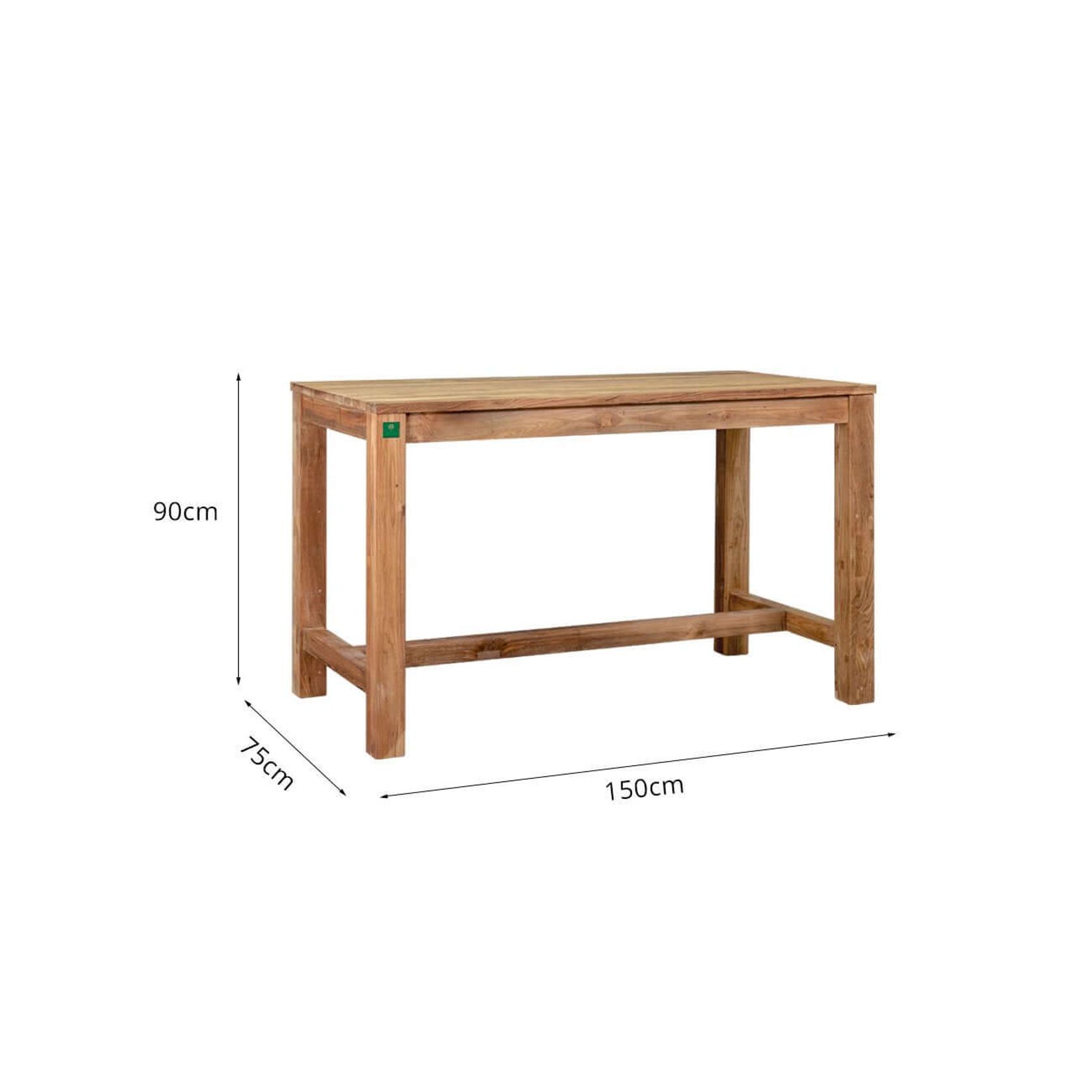 Teak Rectangular Counter Height Table gallery detail image