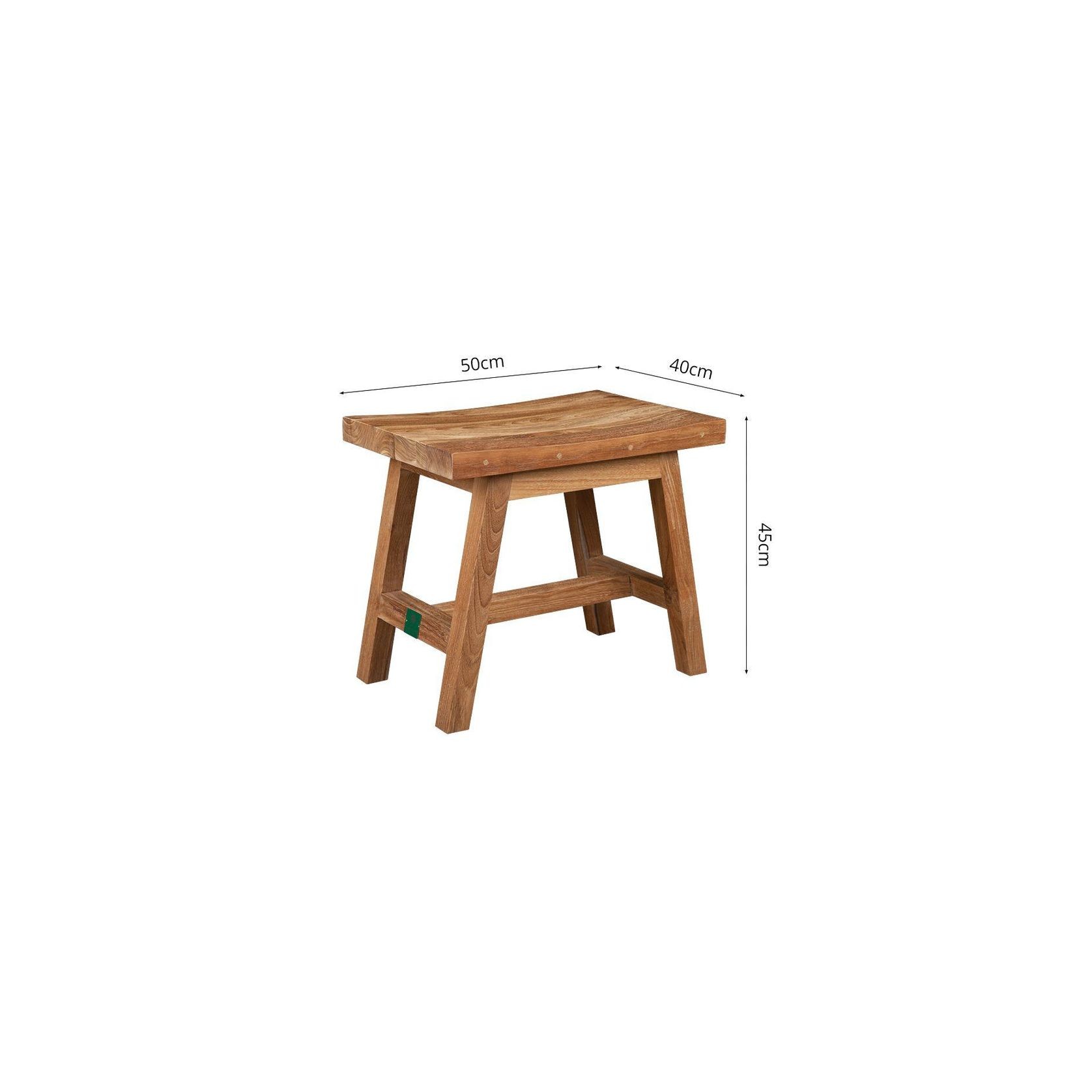 Teak Rectangular Stool gallery detail image