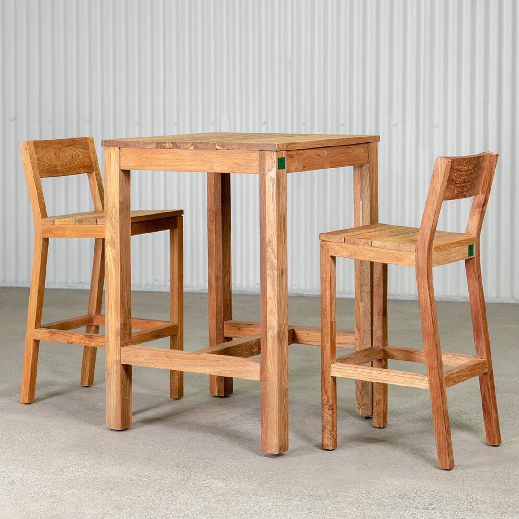 Teak Outdoor Square Bar Leaner Table 75 X 75 X 105cm gallery detail image