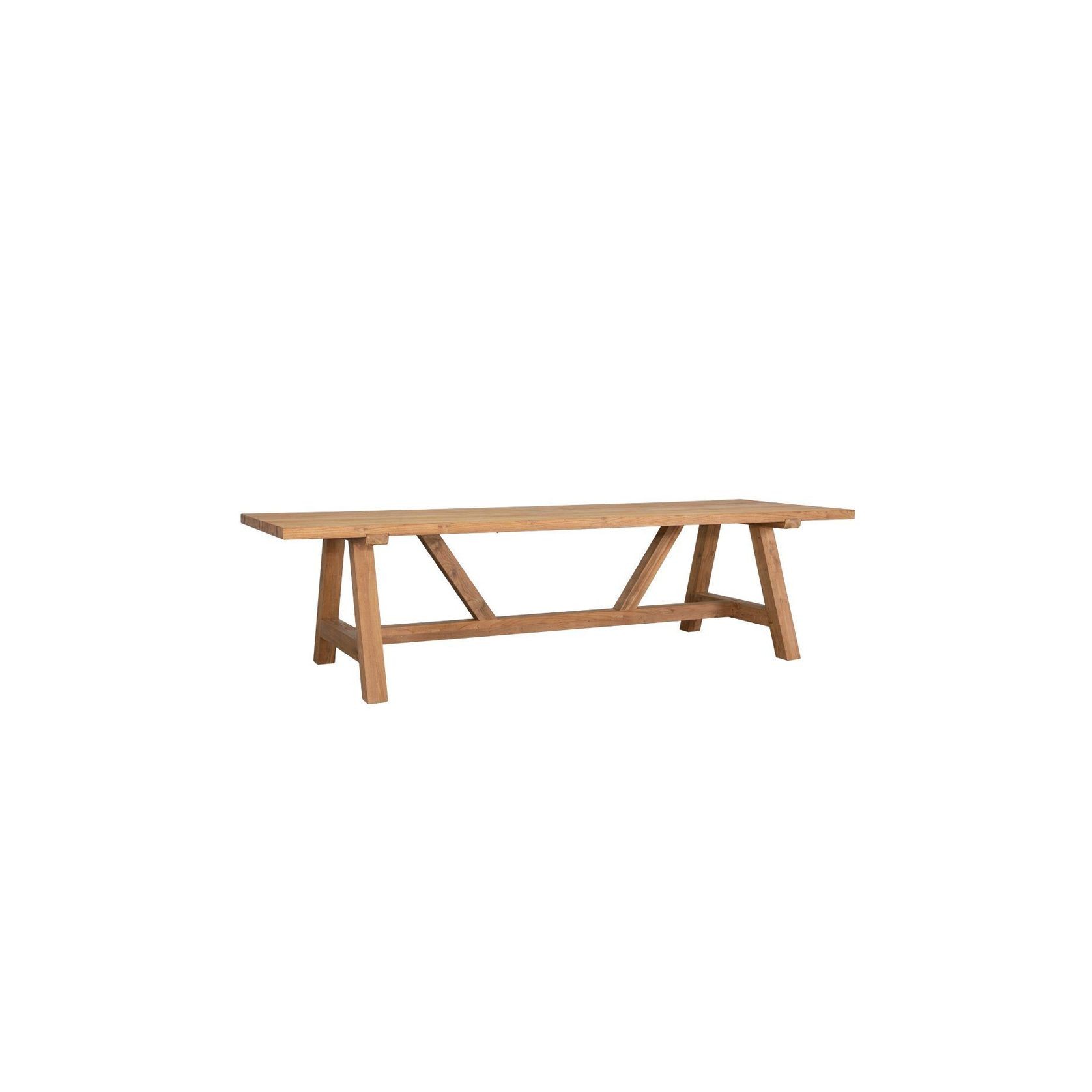 Stalwart Teak Trestle Dining Table 250cm gallery detail image